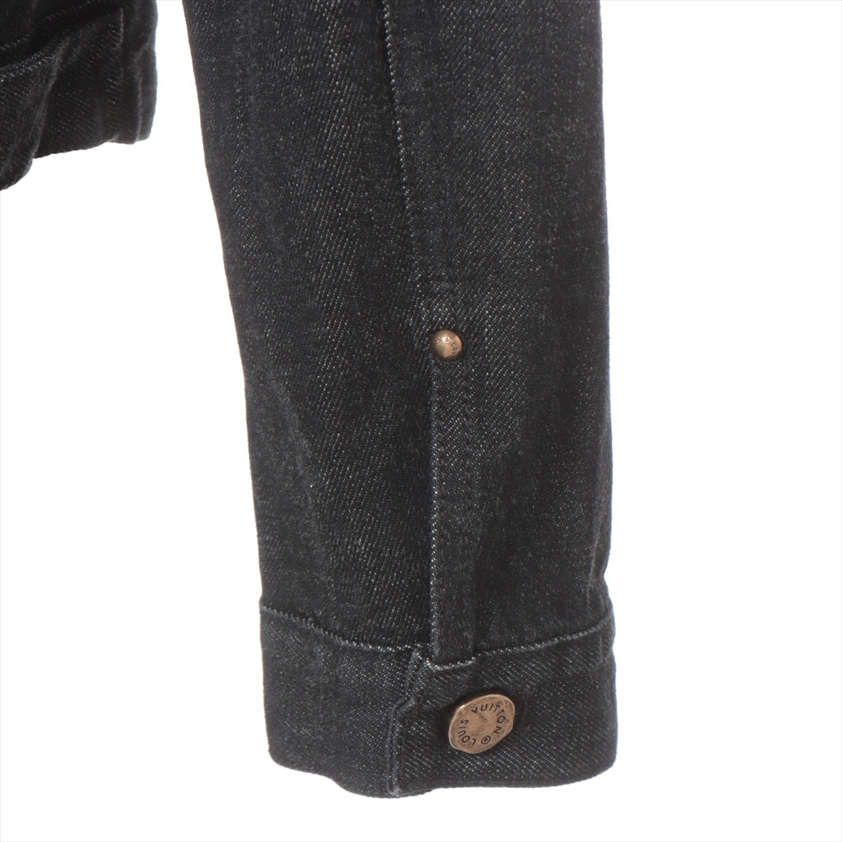 Louis Vuitton 22AW Cotton Denim Jacket 48 Mens Black X Blue Denim Jacket 1ANU RM222V