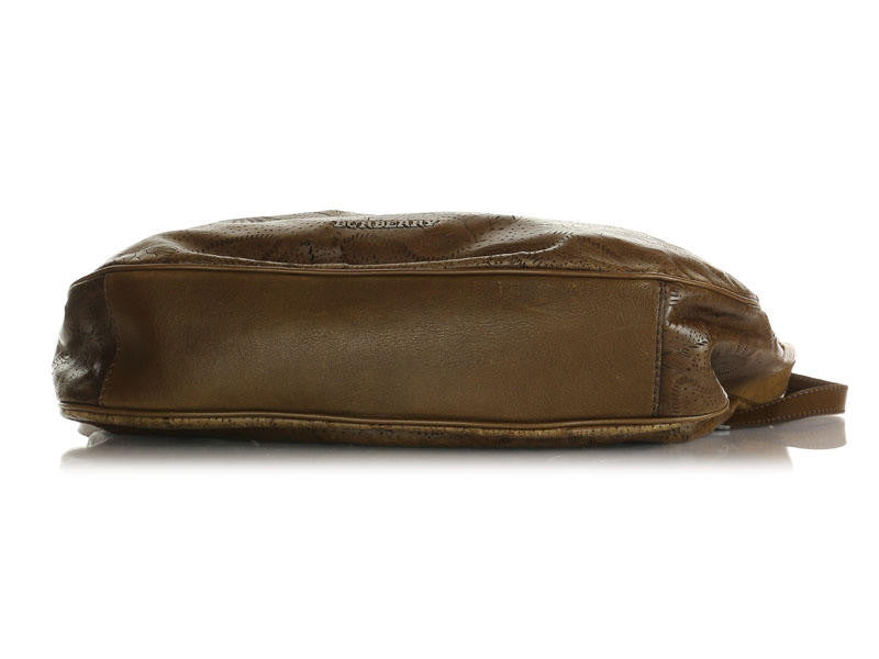 Burberry Brown Perforated Flowers Hobo