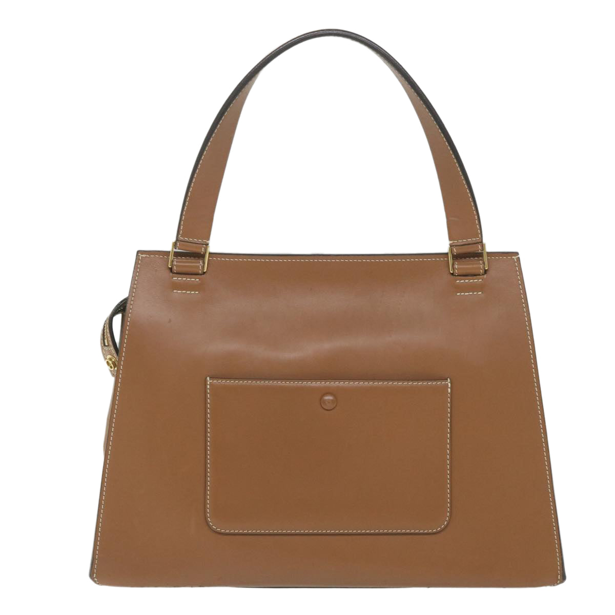 Luxury CELINE Edge Hand Bag Leather Brown 10092