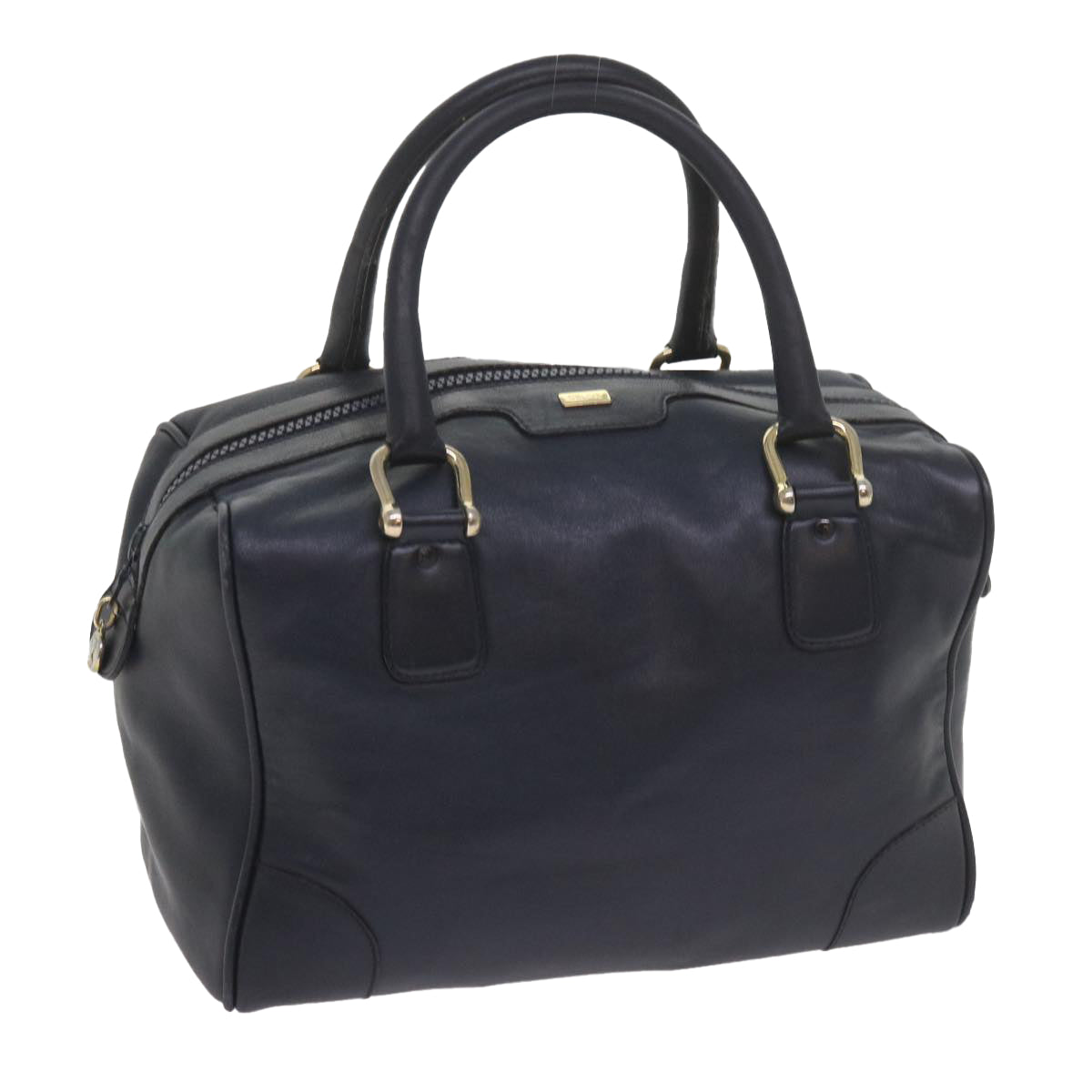 Luxury CELINE Hand Bag Leather Navy 10419