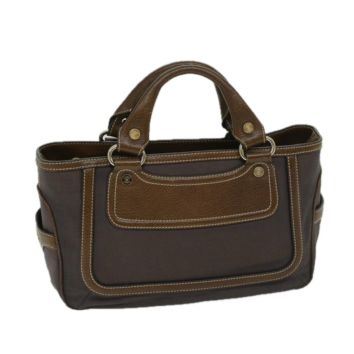 Luxury CELINE Hand Bag Canvas Brown 11179