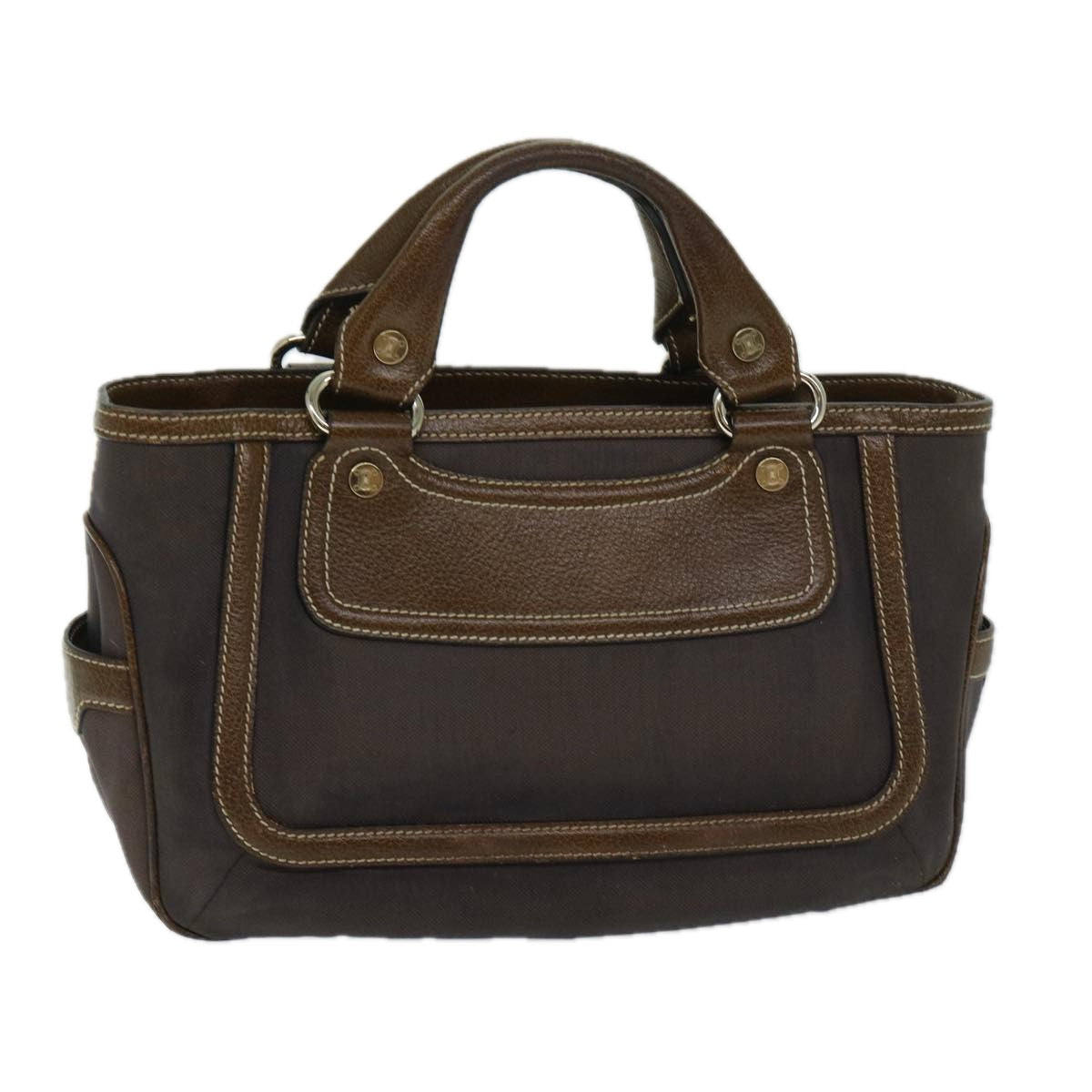 Luxury CELINE Hand Bag Canvas Brown 11179