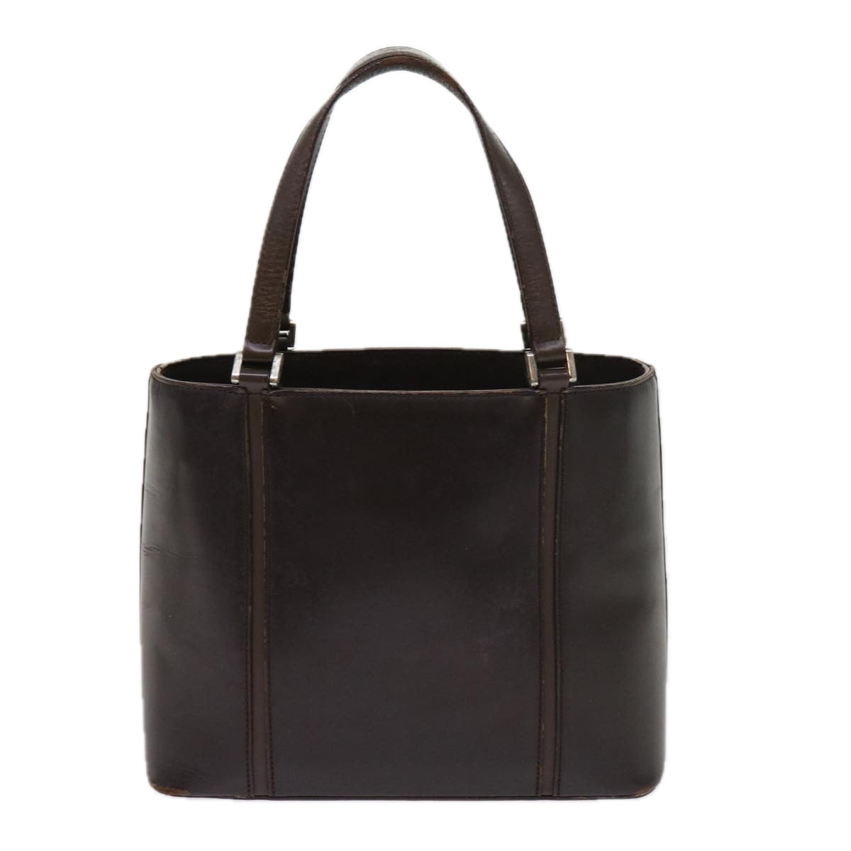 Burberry Hand Bag Leather Brown Auth bs11425