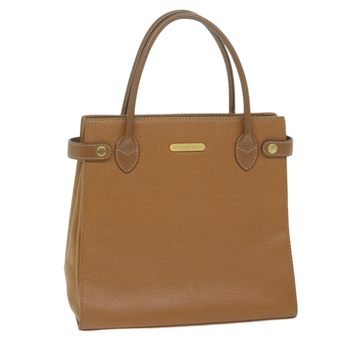 Burberry Hand Bag Leather Brown Auth bs11457