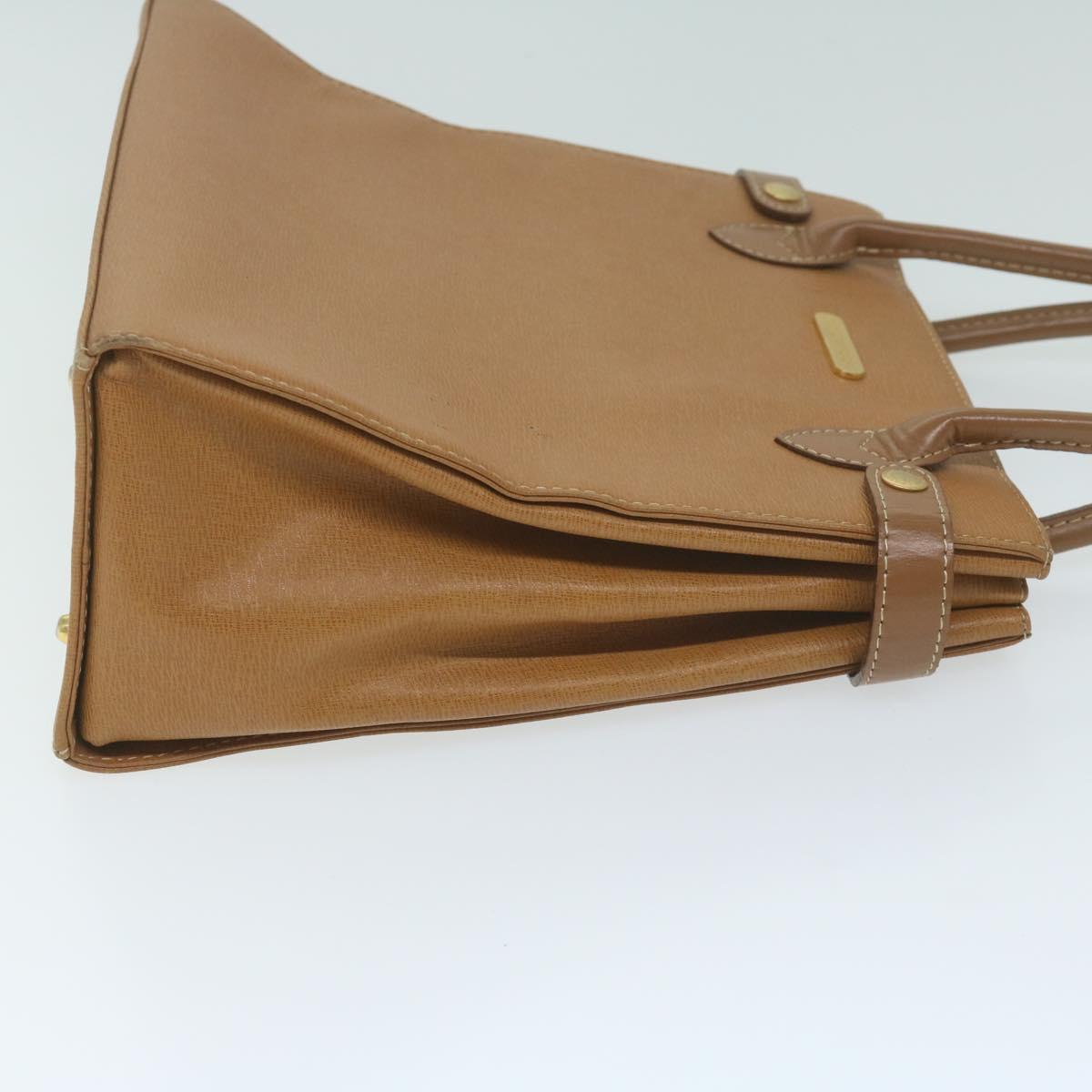 Burberry Hand Bag Leather Brown Auth bs11457