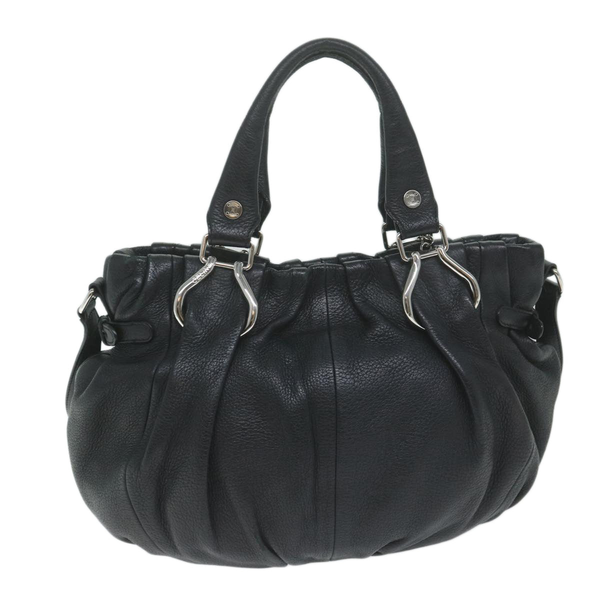Luxury CELINE Hand Bag Leather Black 11458