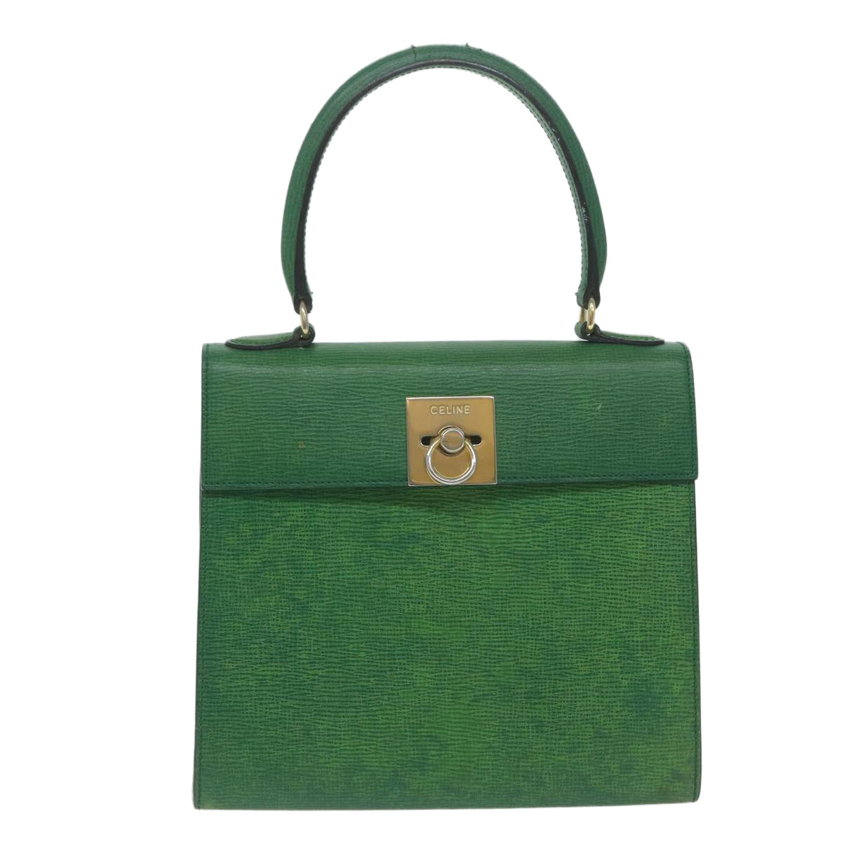 Luxury CELINE Hand Bag Leather Green 11459