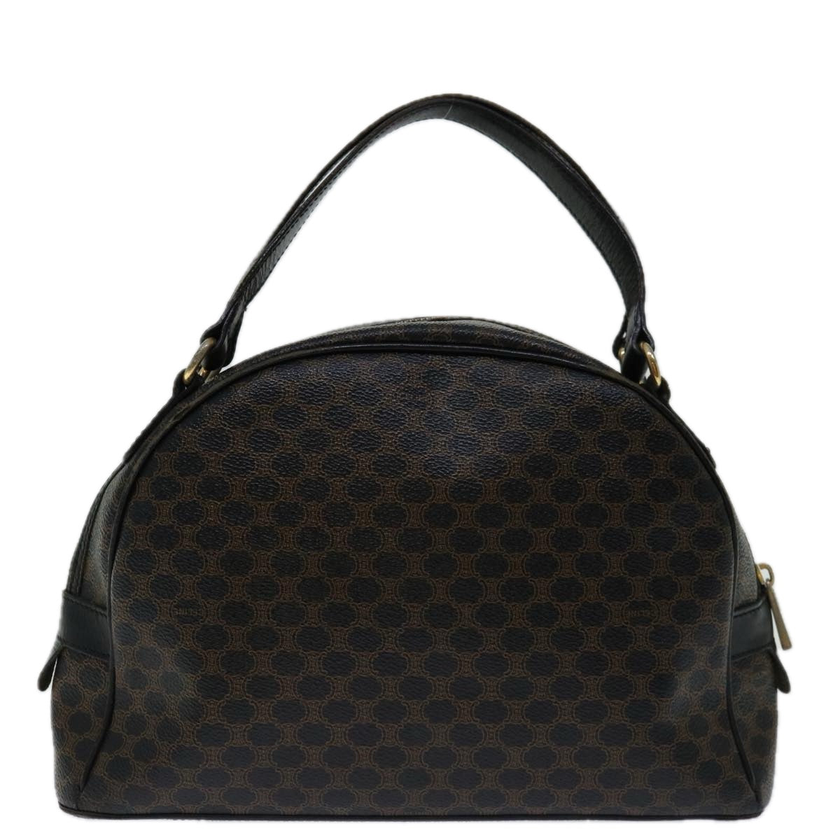 Luxury CELINE Macadam Canvas Hand Bag PVC Brown Black 12763