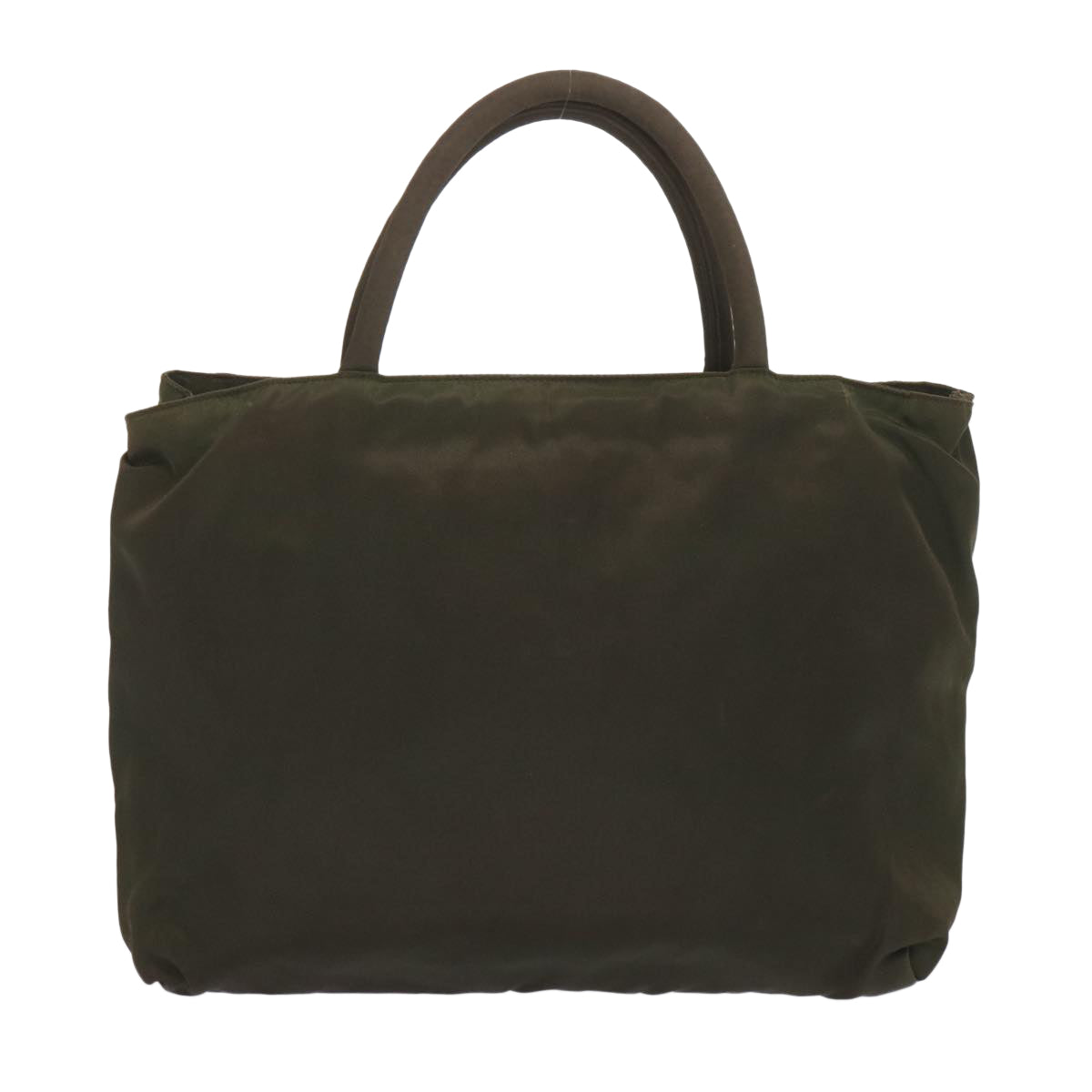 PRADA Hand Bag Nylon Khaki Auth bs12828