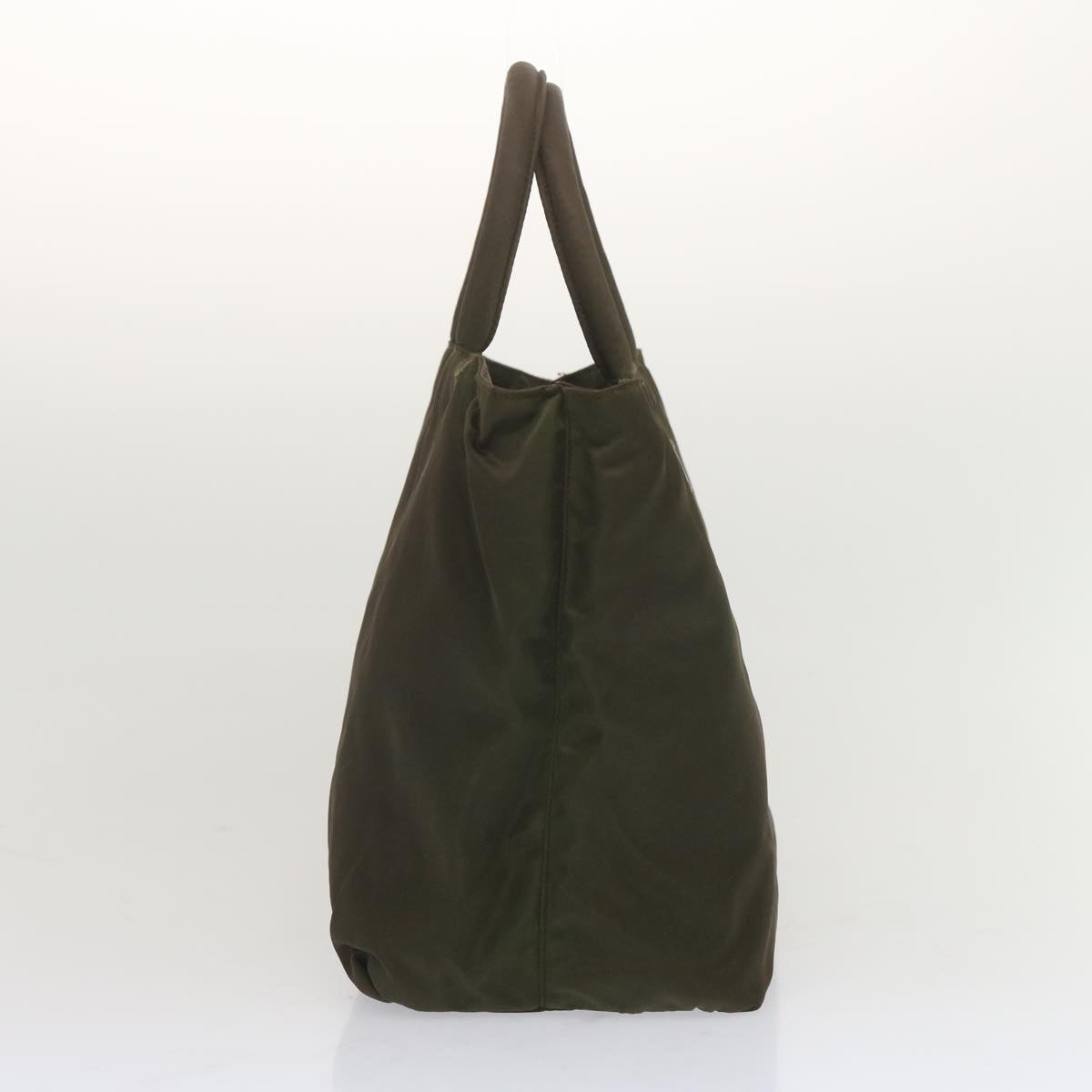 PRADA Hand Bag Nylon Khaki Auth bs12828