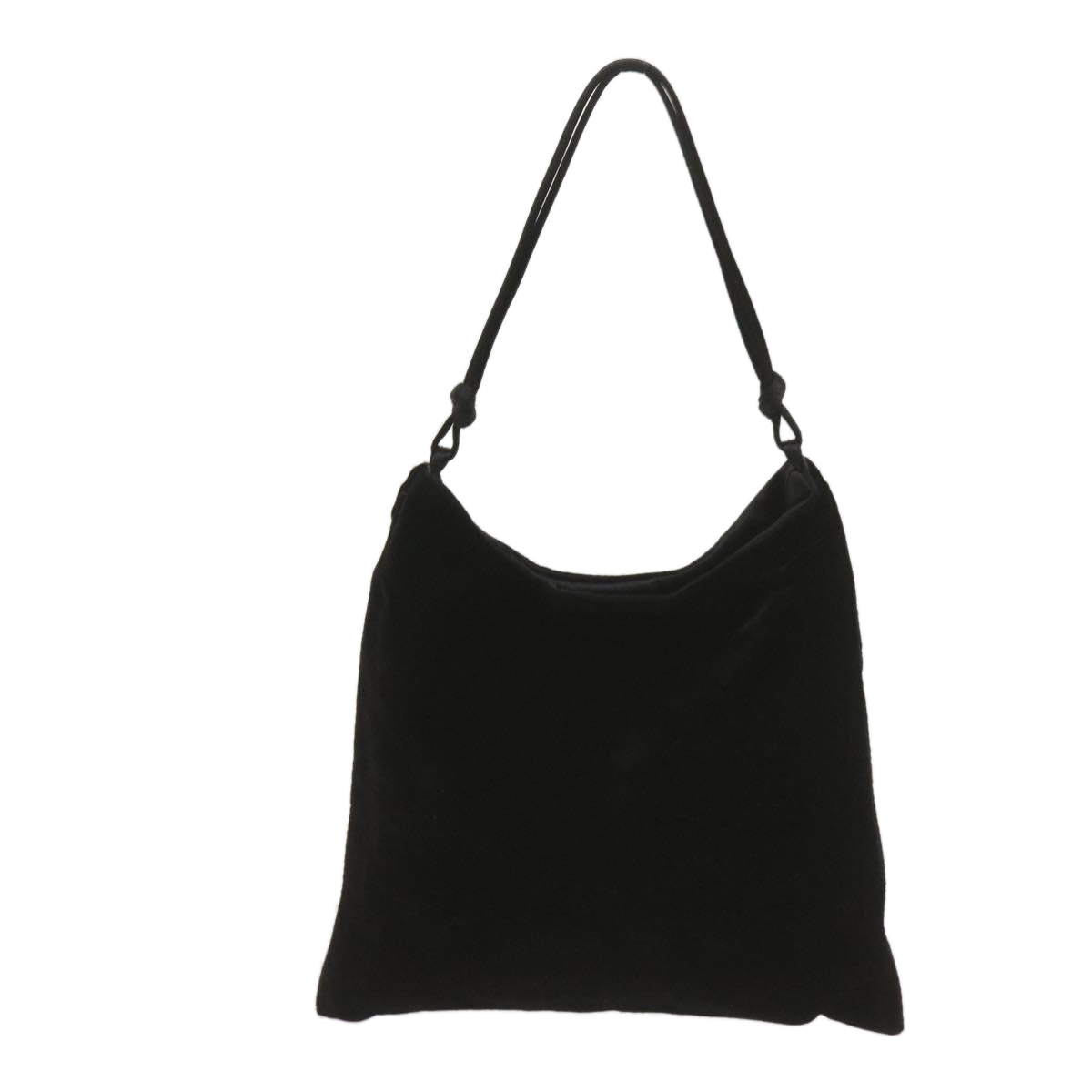 PRADA Hand Bag Velor Black Auth bs12921
