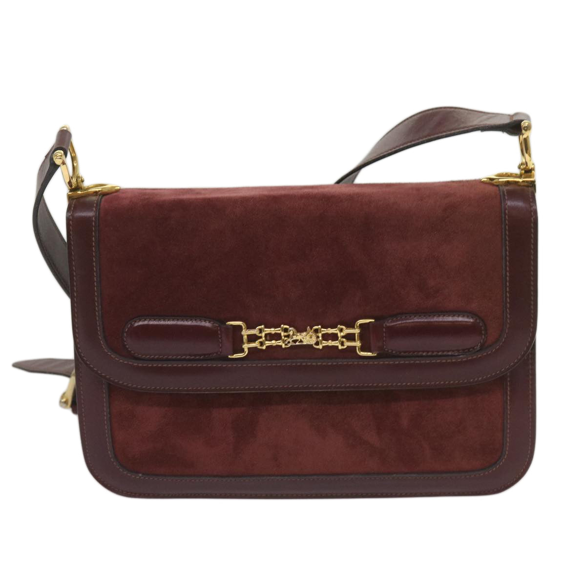 Luxury CELINE Shoulder Bag Suede Red 12924