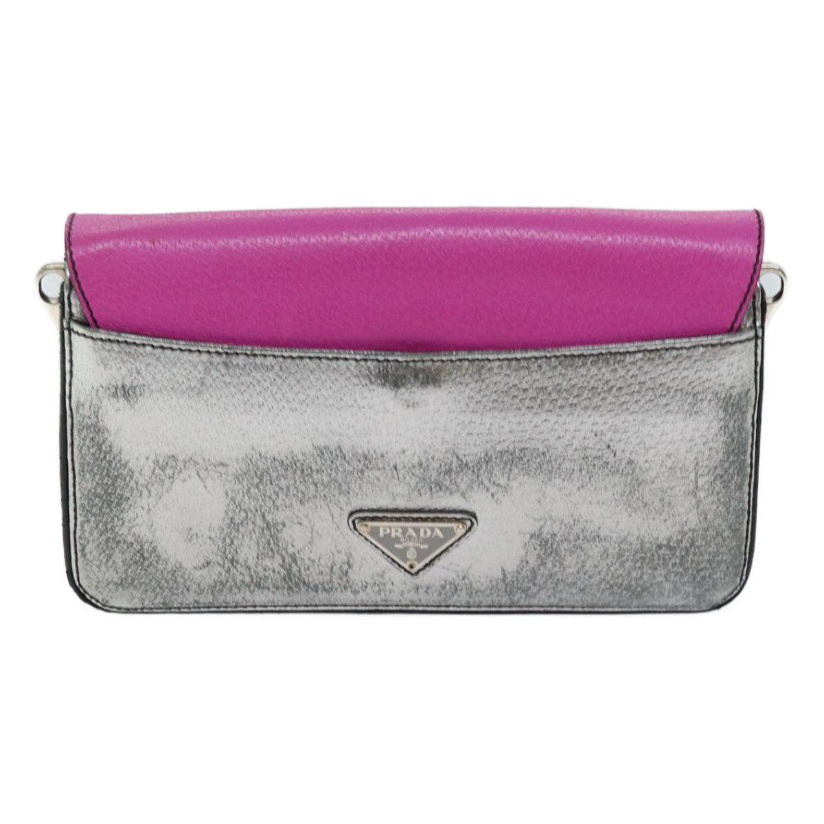 PRADA Shoulder Bag Leather Pink Auth bs13330