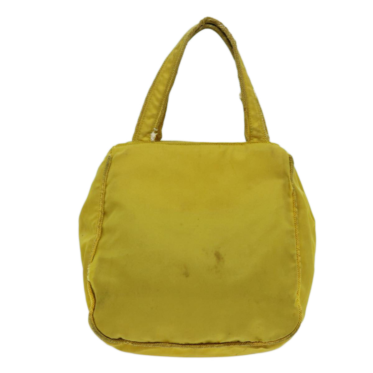 PRADA Hand Bag Nylon Yellow Auth bs13368