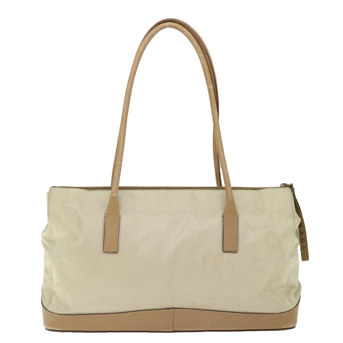 PRADA Shoulder Bag Nylon Beige Auth bs13402