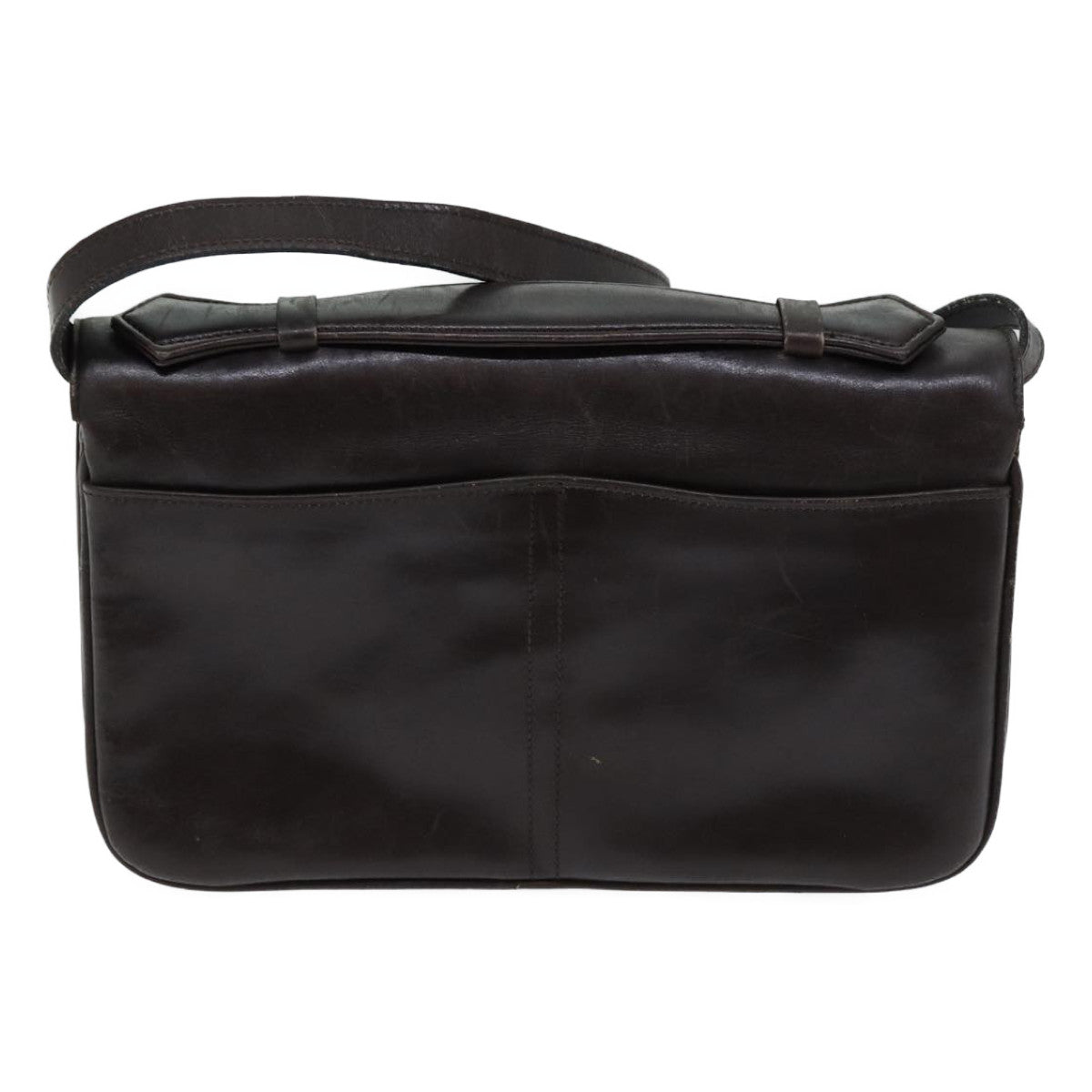 Luxury CELINE Shoulder Bag Leather Brown 13408