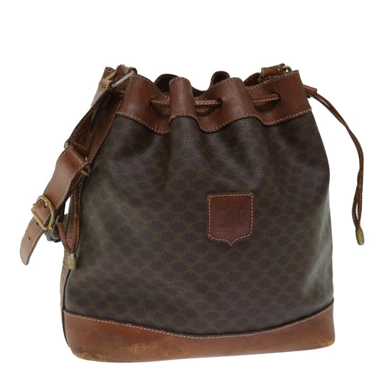 Luxury CELINE Macadam Canvas Shoulder Bag PVC Brown 13427