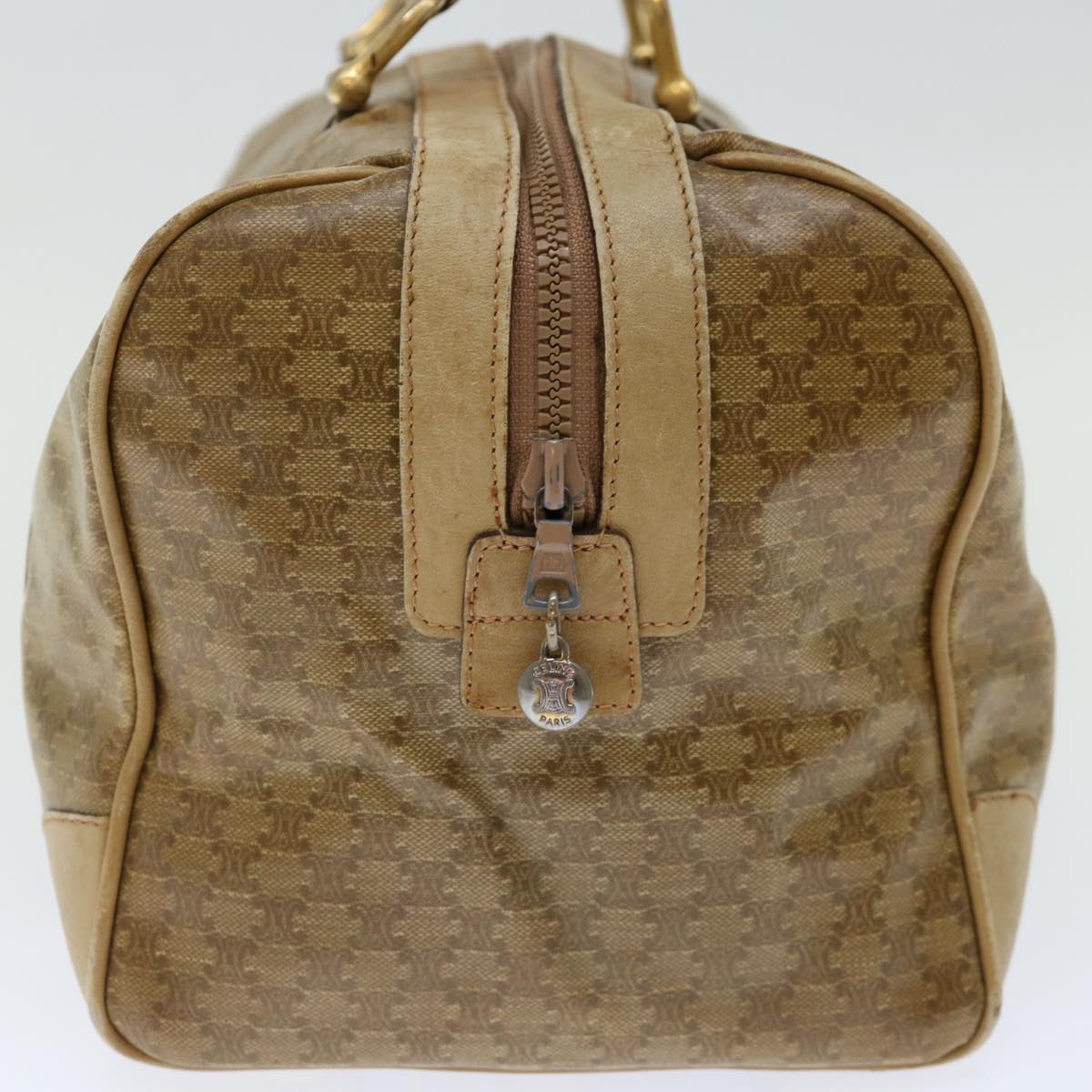 Luxury CELINE Macadam Canvas Boston Bag Beige 13428