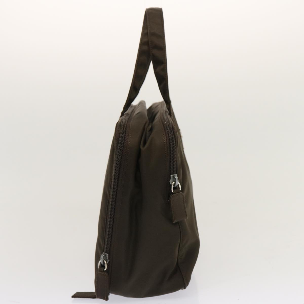 PRADA Hand Bag Nylon Brown Auth bs13481