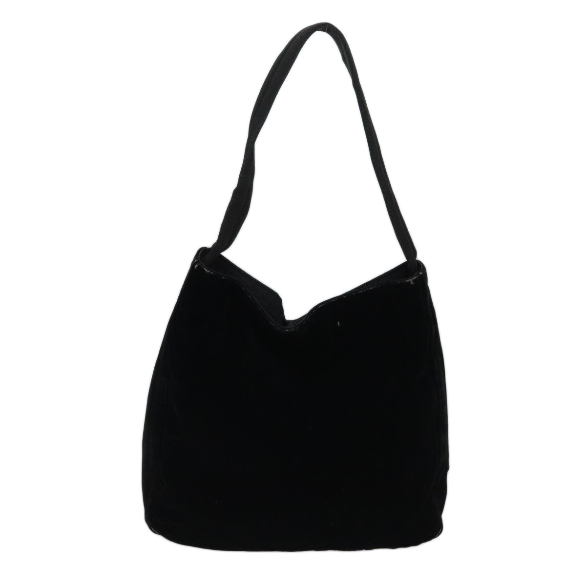 PRADA Shoulder Bag Velor Black Auth bs13612