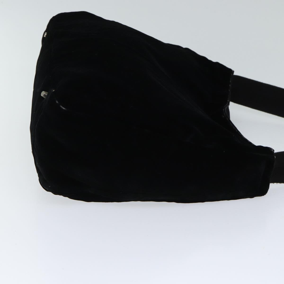 PRADA Shoulder Bag Velor Black Auth bs13612