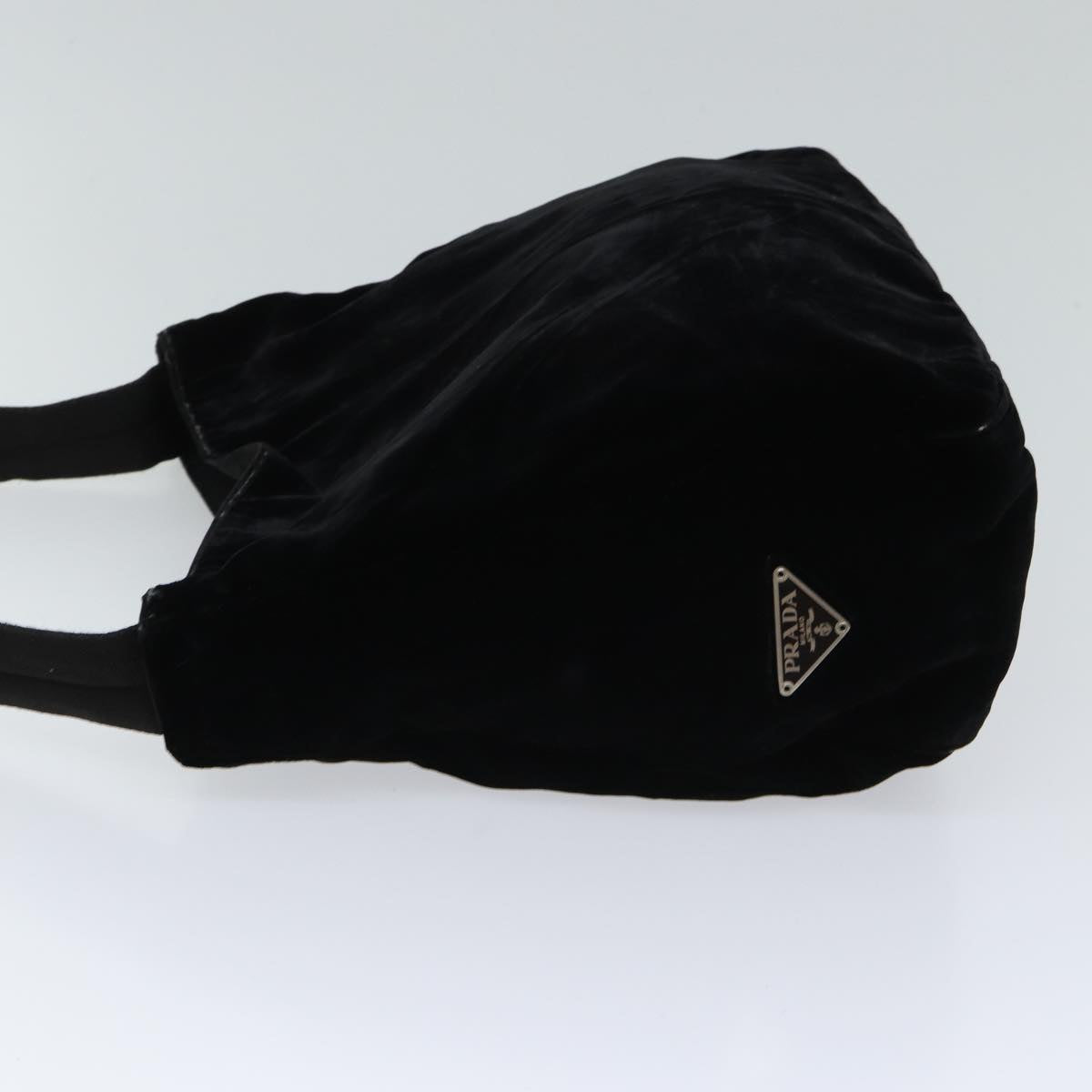 PRADA Shoulder Bag Velor Black Auth bs13612