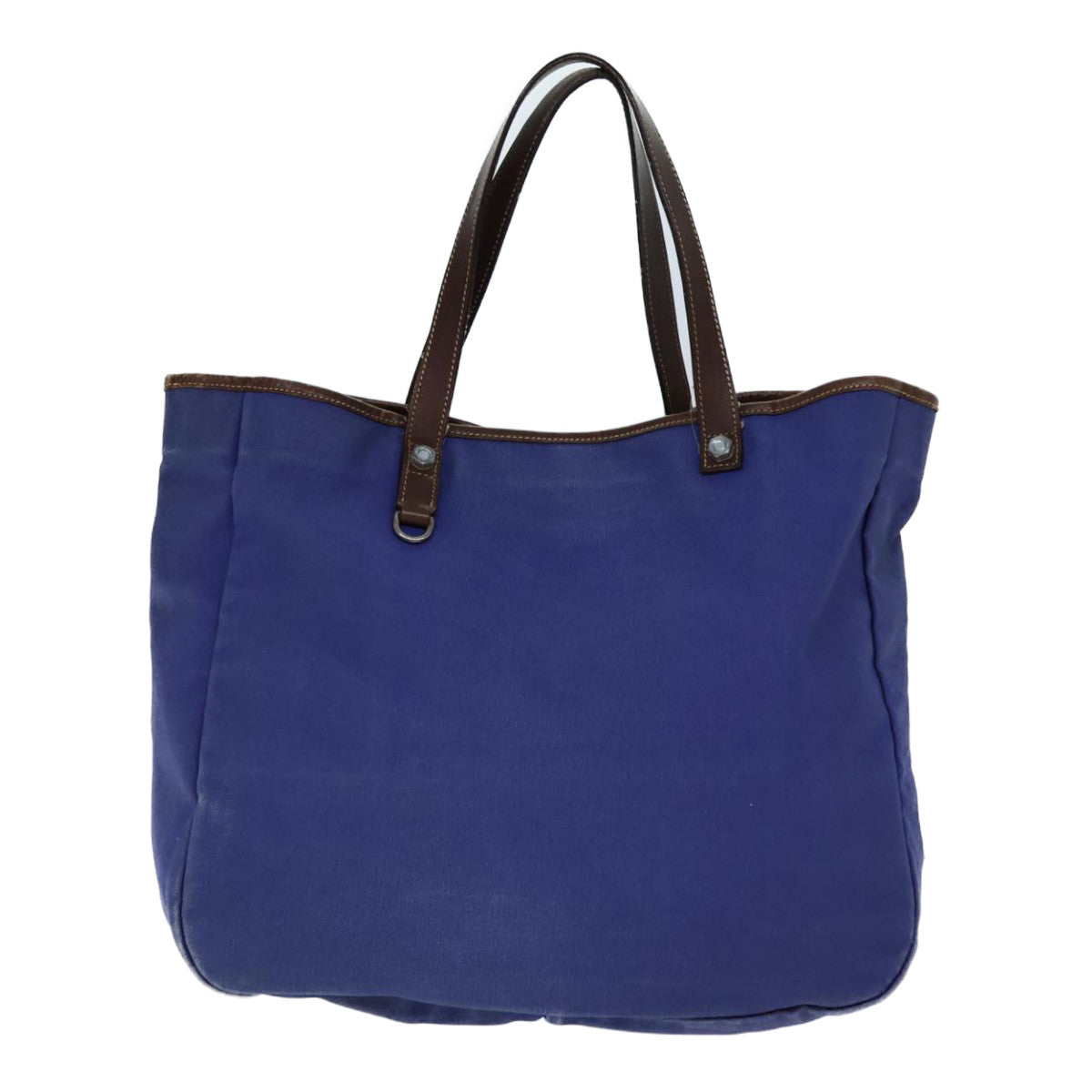 PRADA Tote Bag Canvas Blue Auth bs13700