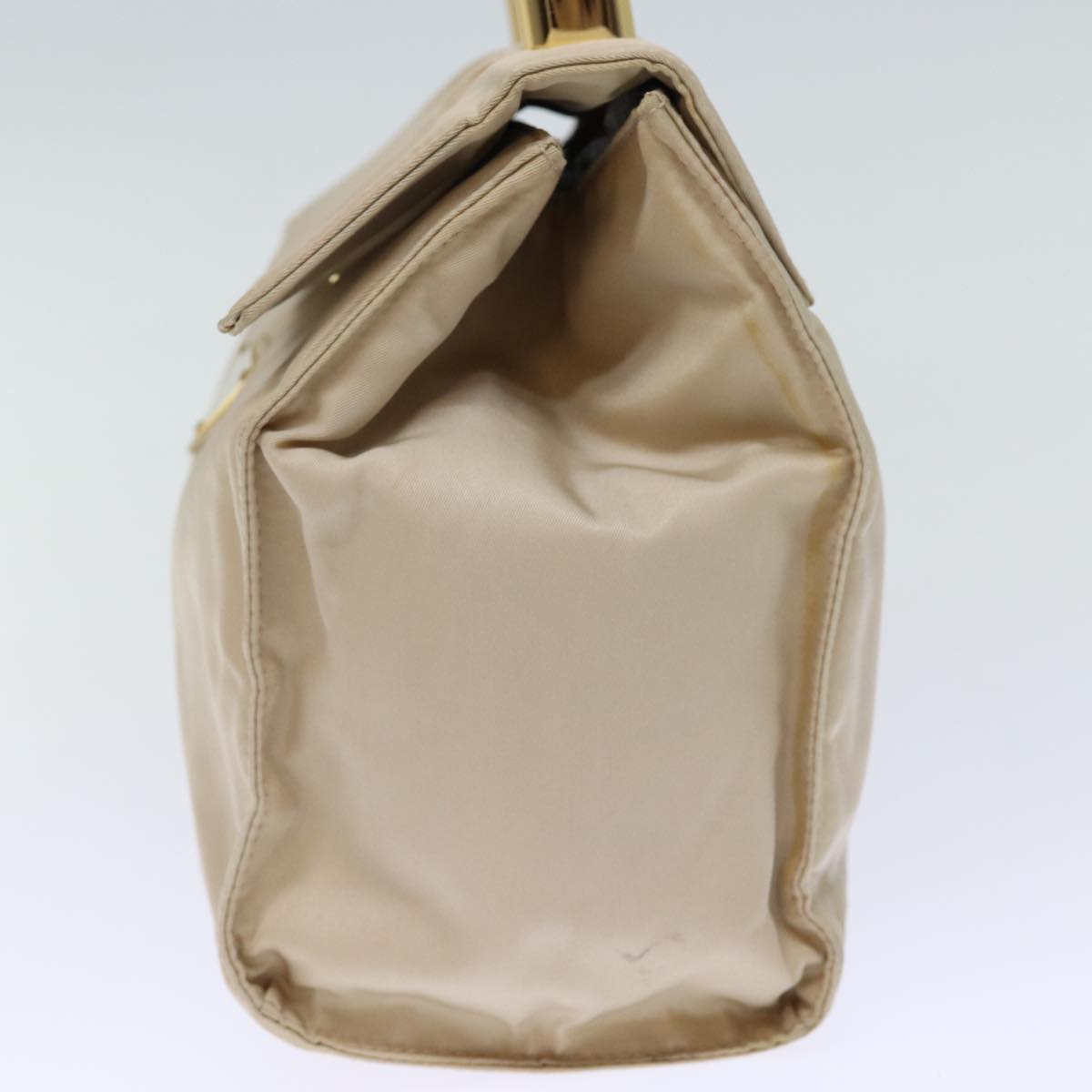 PRADA Hand Bag Nylon Beige Auth bs13724