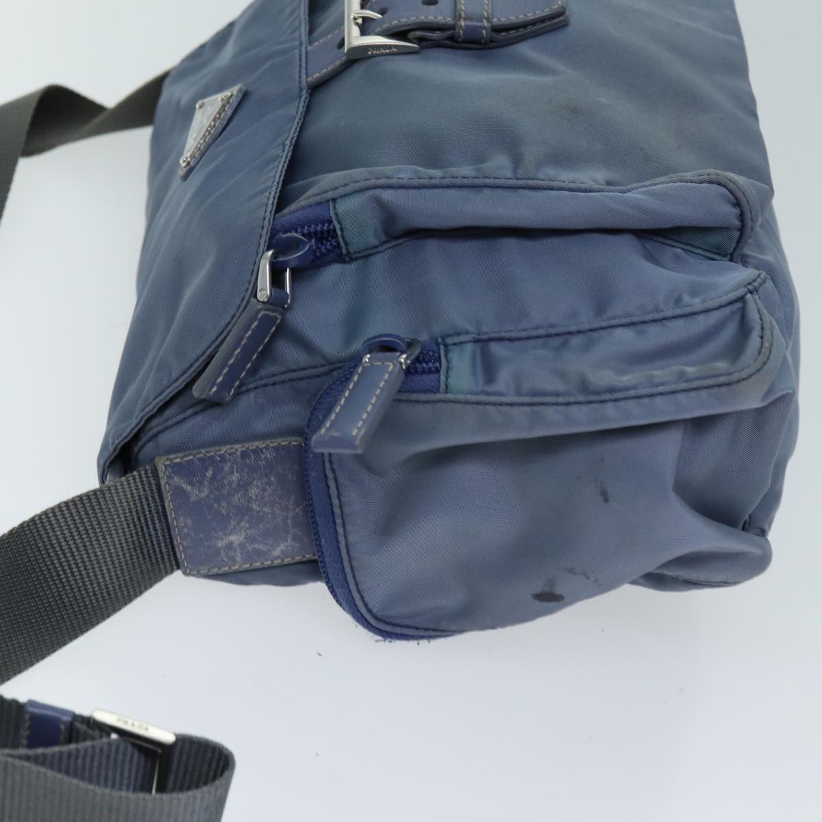 PRADA Shoulder Bag Nylon Blue Auth bs13953