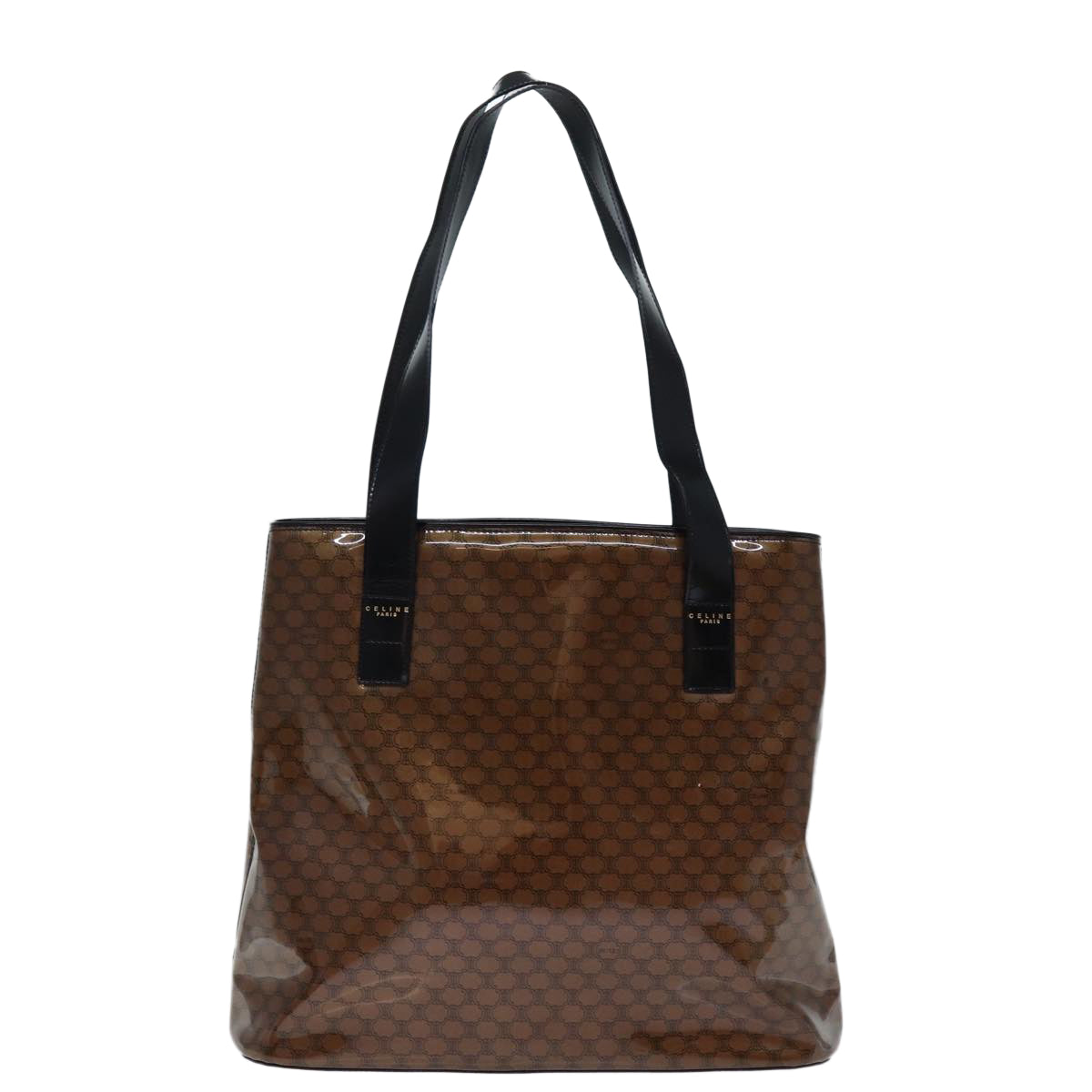 Luxury CELINE Macadam Canvas Tote Bag Brown 14321
