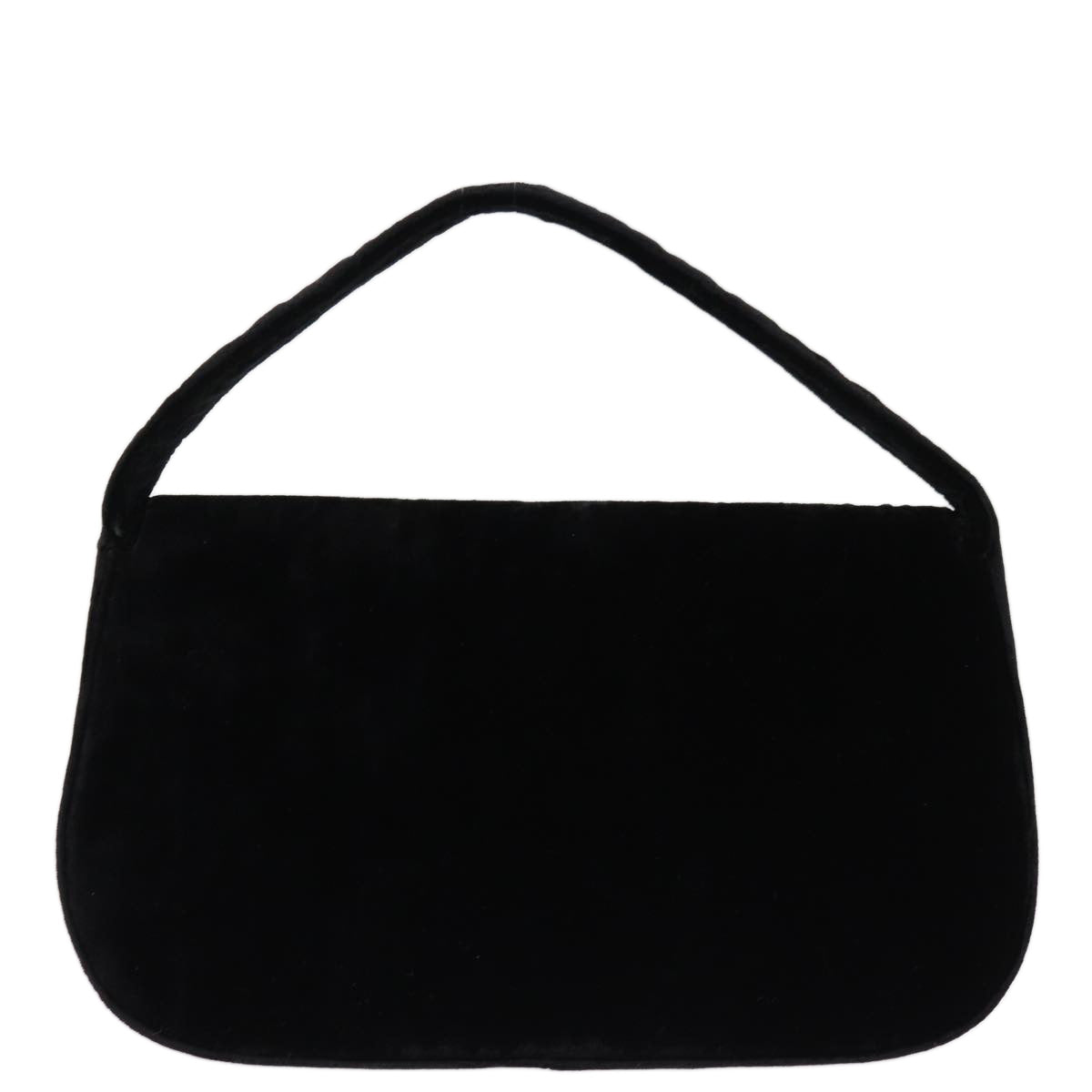PRADA Hand Bag Velor Black Auth bs14371