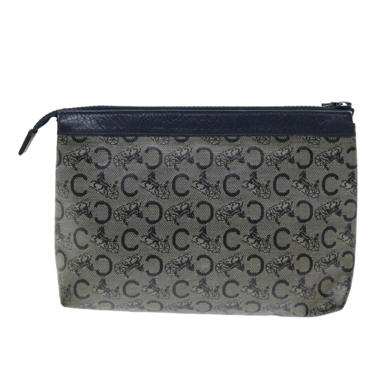 Luxury CELINE C Macadam Canvas Pouch Navy 14376