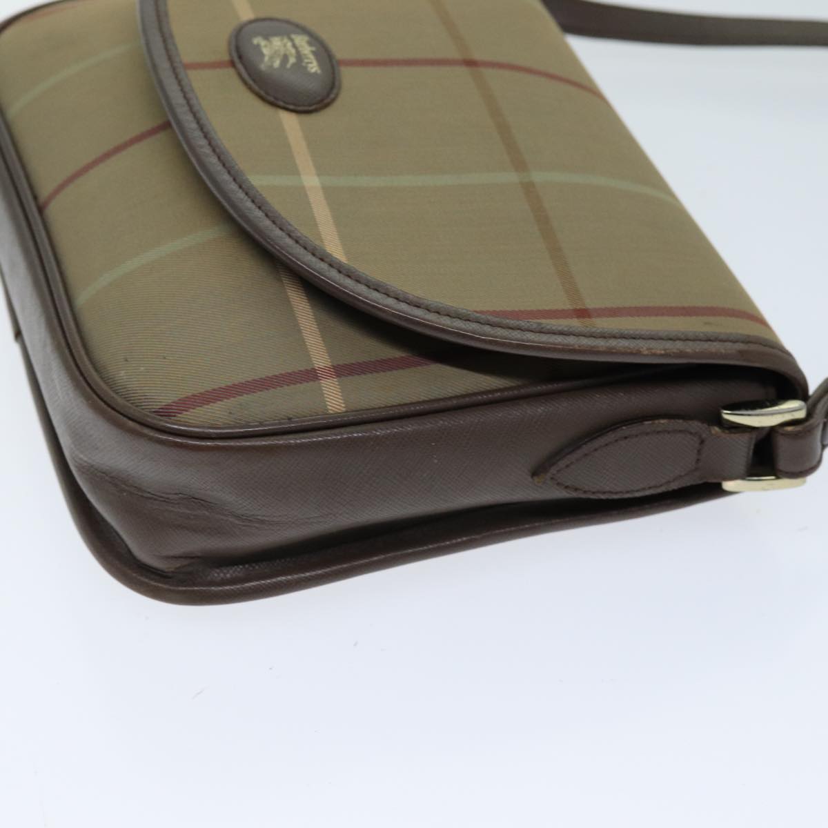 BURBERRYSs Nova Check Shoulder Bag Canvas Beige Auth bs14432