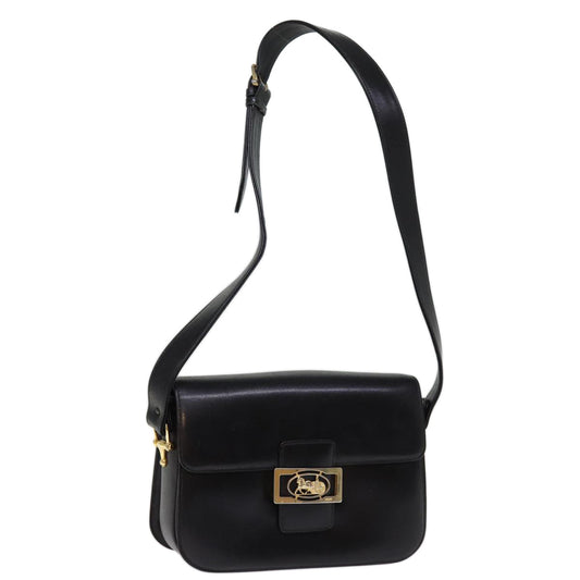 Luxury CELINE Horse Carriage Shoulder Bag Leather Black 14459