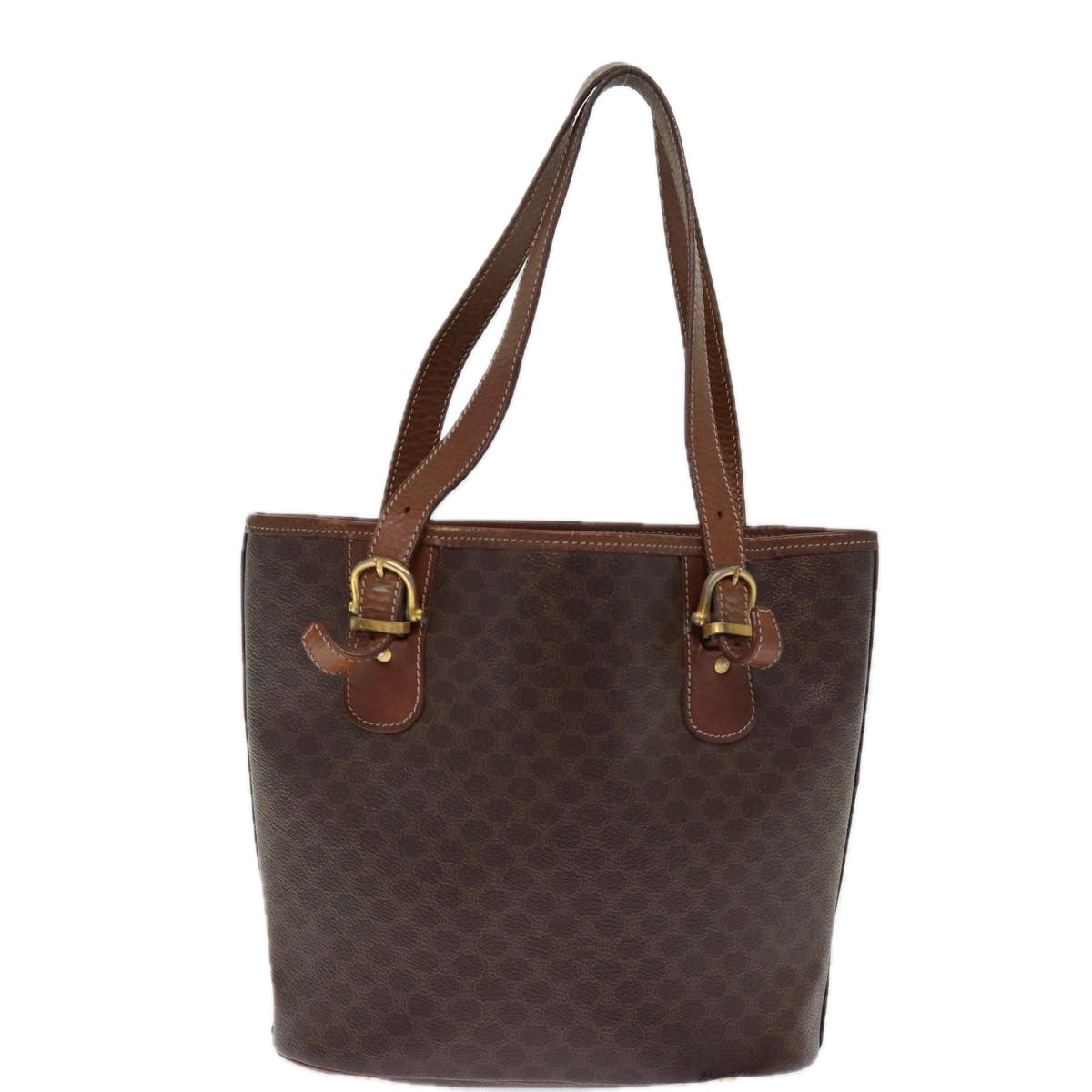 Luxury CELINE Macadam Canvas Tote Bag PVC Brown 14460