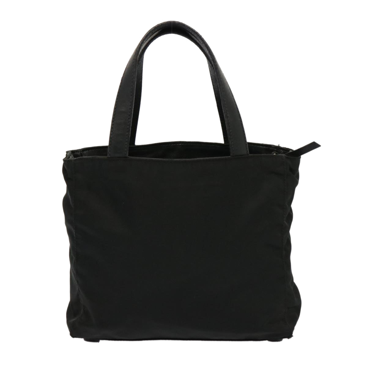 PRADA Hand Bag Nylon Leather Black Auth bs14650