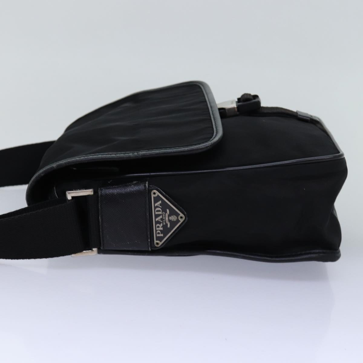 PRADA Shoulder Bag Nylon Black Auth bs14651