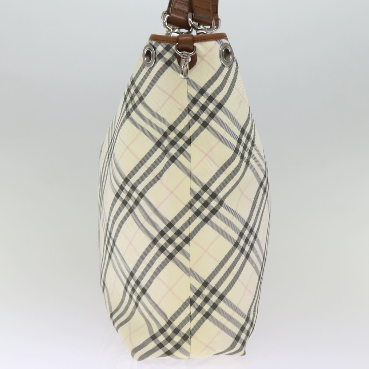 Burberry Nova Check Blue Label Tote Bag Canvas Reversible Beige Auth bs14692