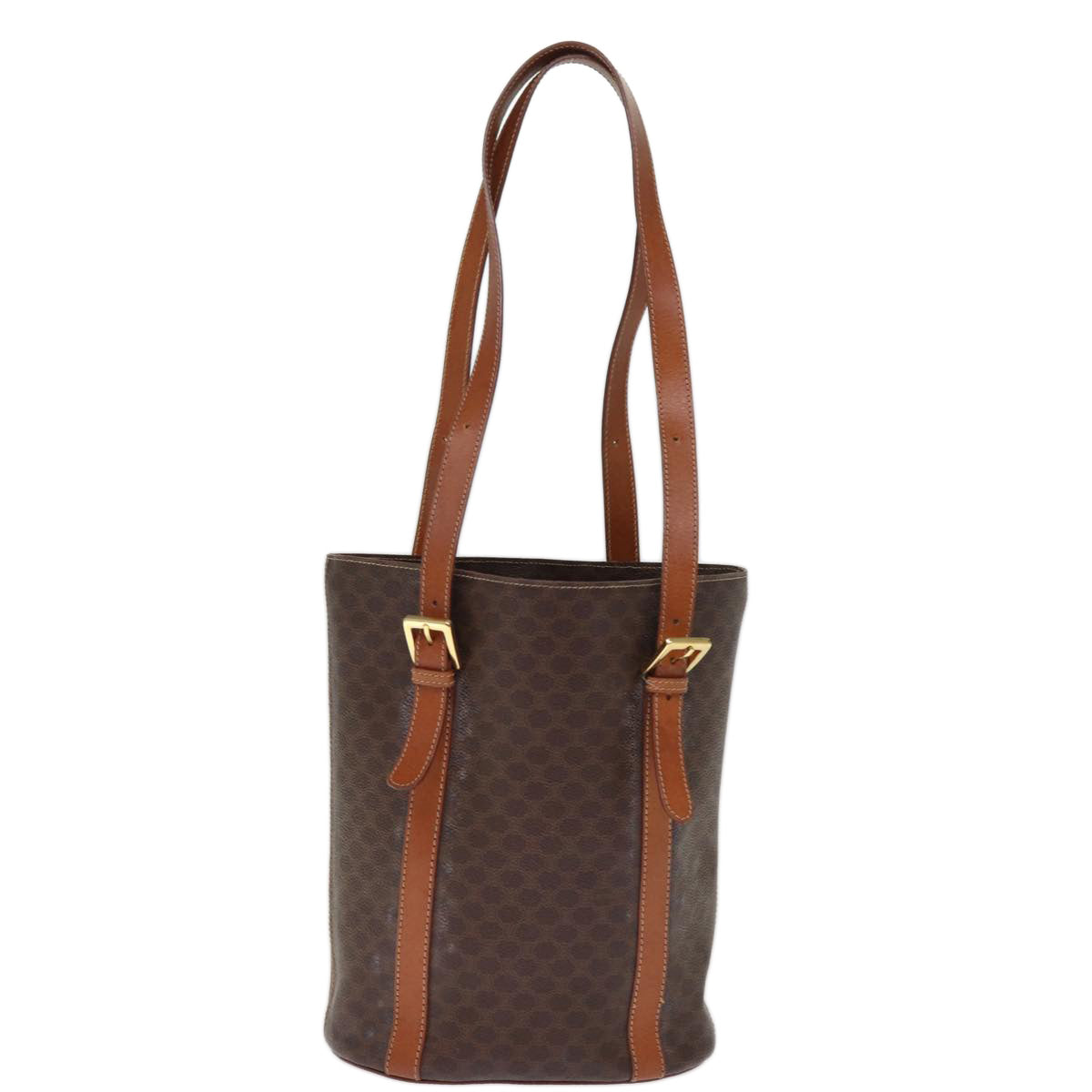 Luxury CELINE Macadam Canvas Tote Bag PVC Brown 14791