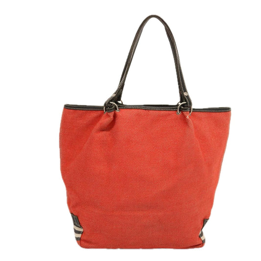 Burberry Nova Check Blue Label Shoulder Bag Canvas Red Auth bs14827