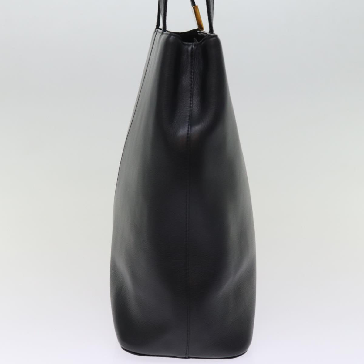 Burberry Tote Bag Leather Black Auth bs14933