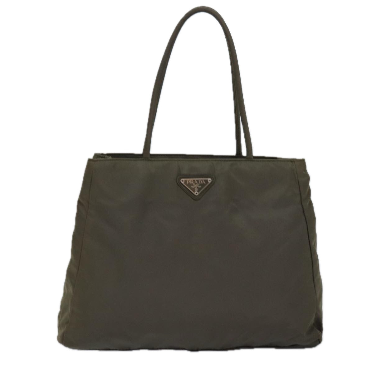 PRADA Hand Bag Nylon Khaki Auth bs15044
