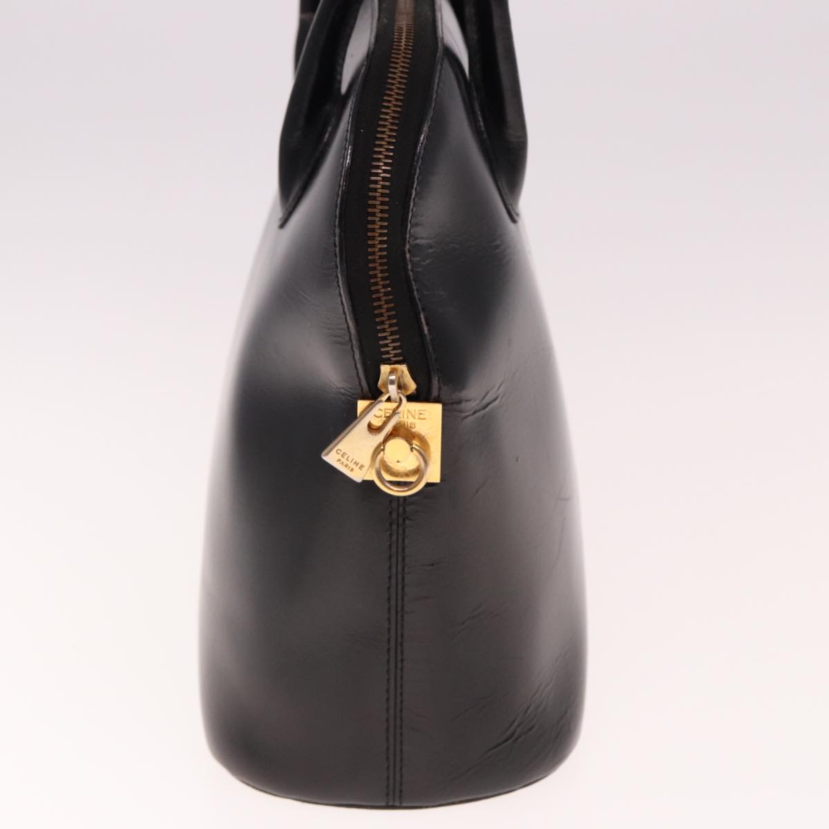 Luxury CELINE Hand Bag Leather 2way Black 15050