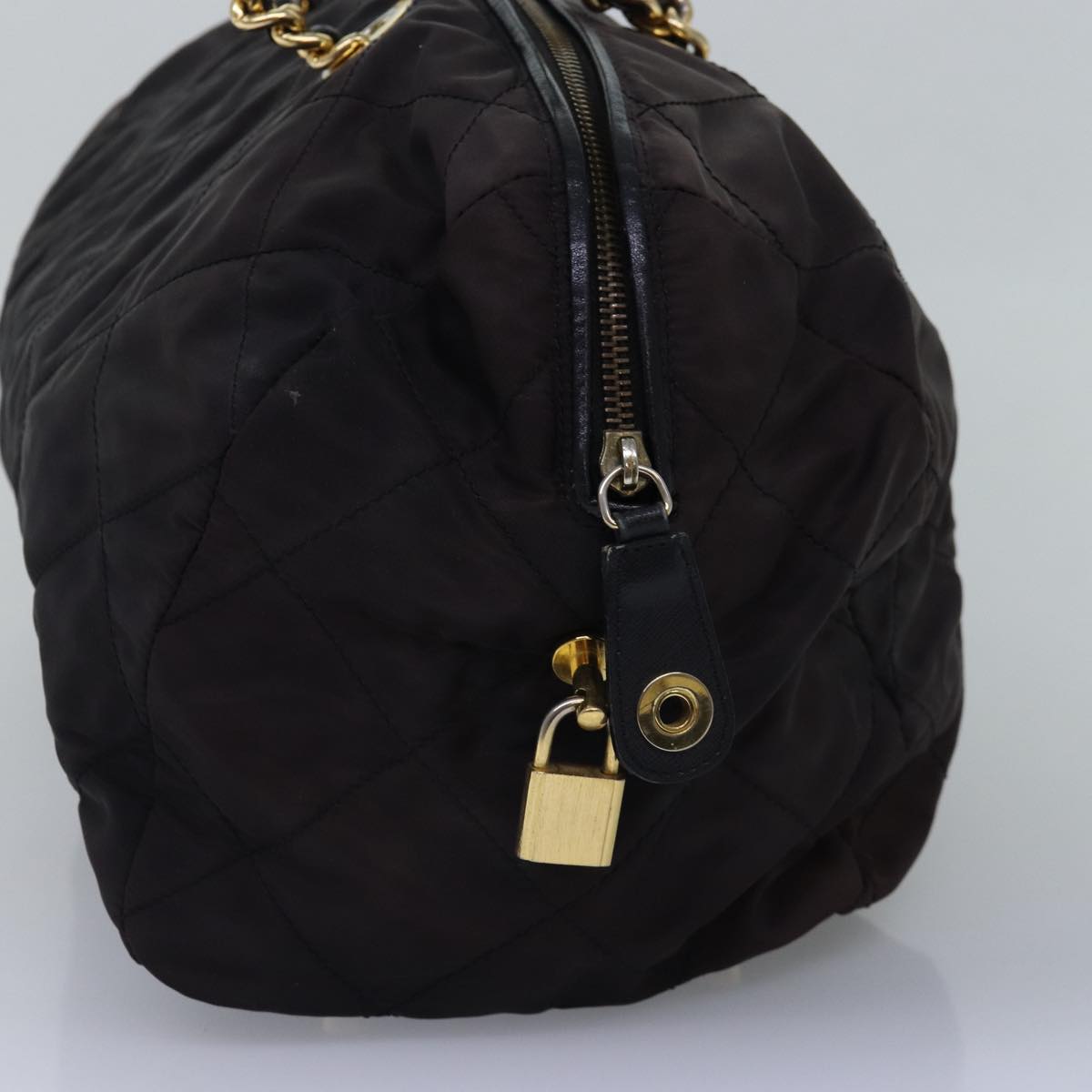 PRADA Hand Bag Nylon Black Auth bs15075