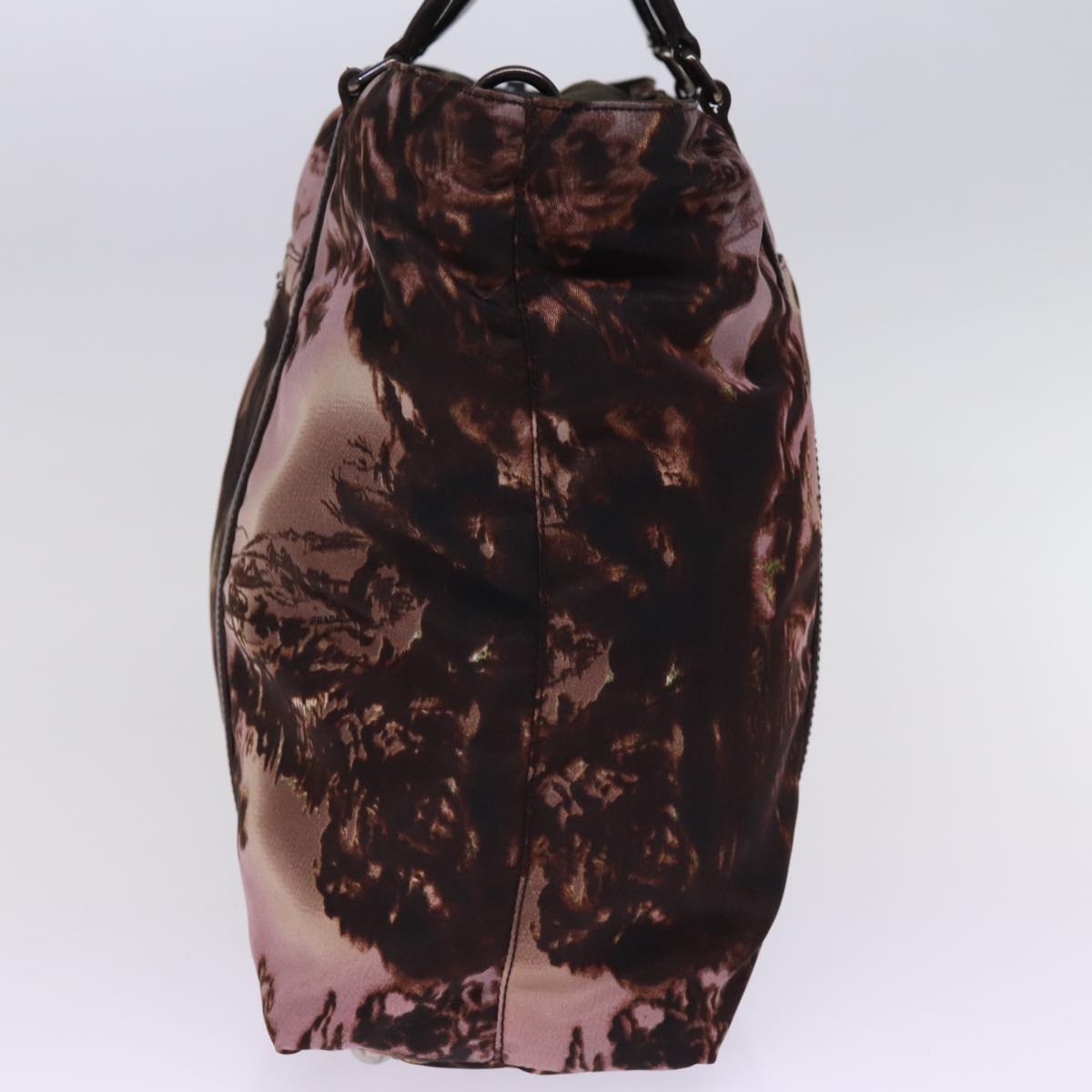 PRADA Hand Bag Nylon Brown Auth bs15166