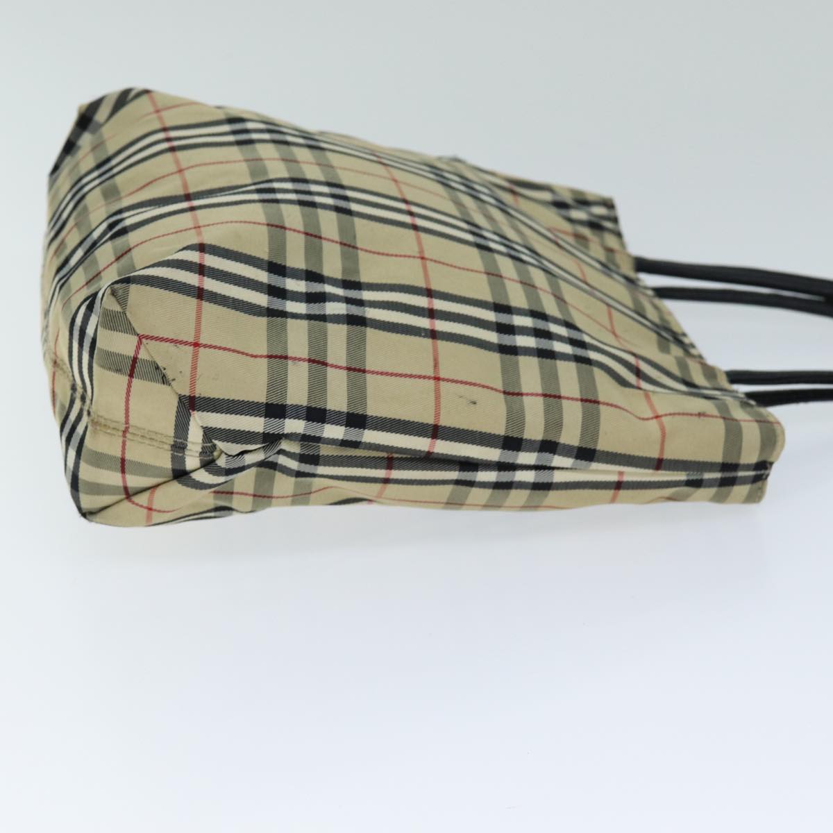 Burberry Nova Check Hand Bag Nylon Beige Auth bs15243