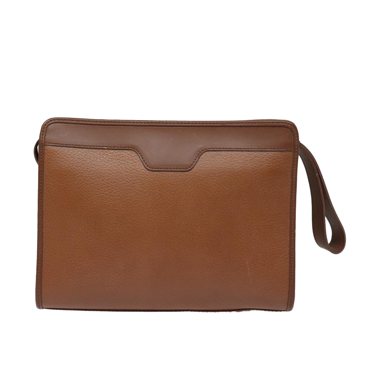 BurberrySs Clutch Bag Leather Brown Auth bs15306
