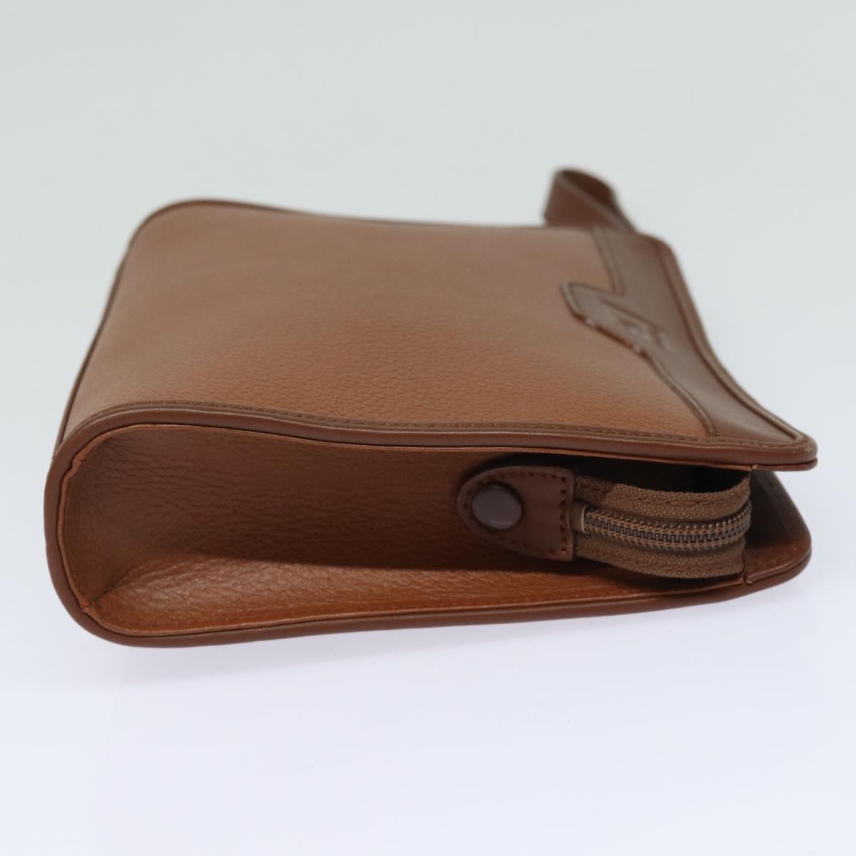 BurberrySs Clutch Bag Leather Brown Auth bs15306