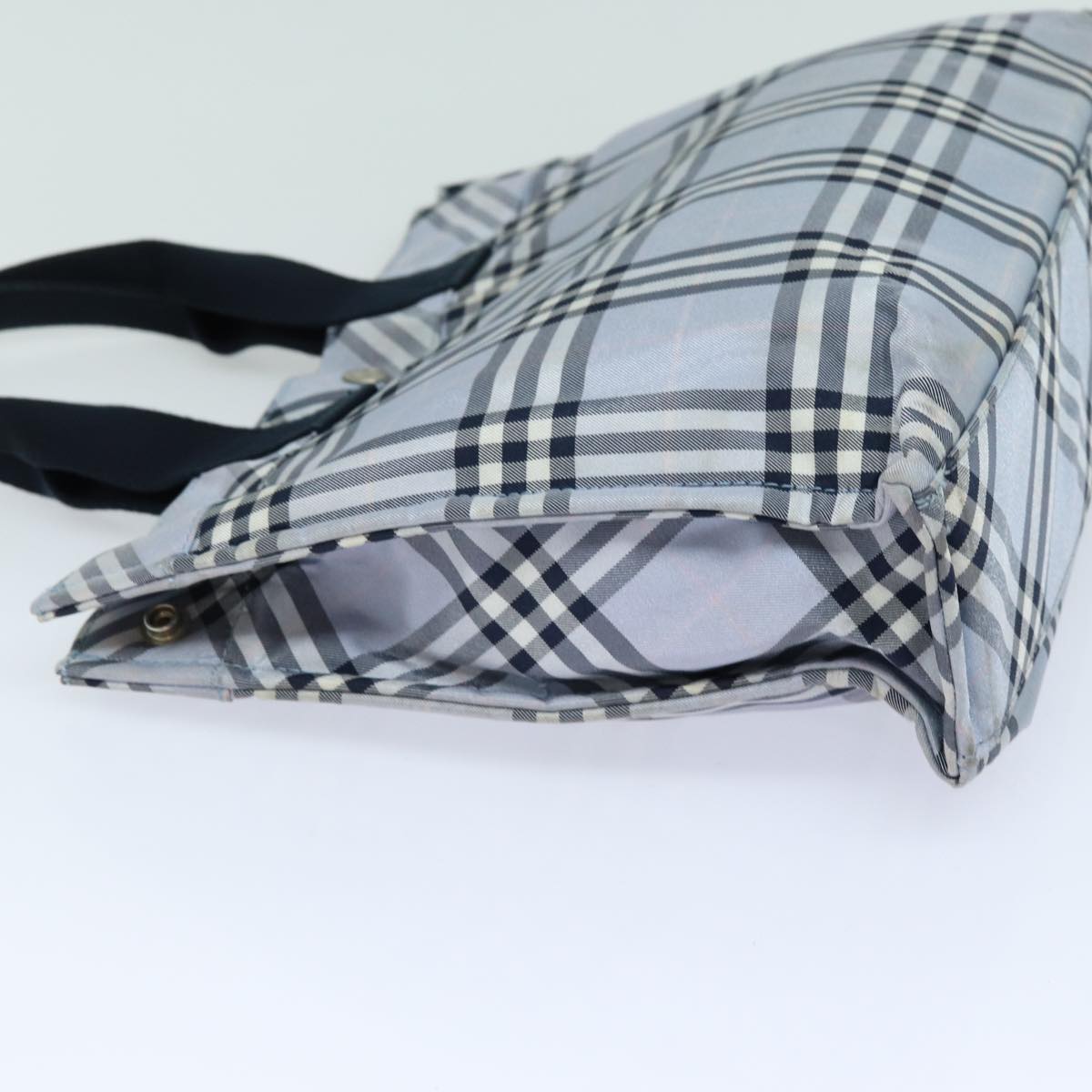 Burberry Nova Check Blue Label Hand Bag Nylon Light Blue Auth bs15355