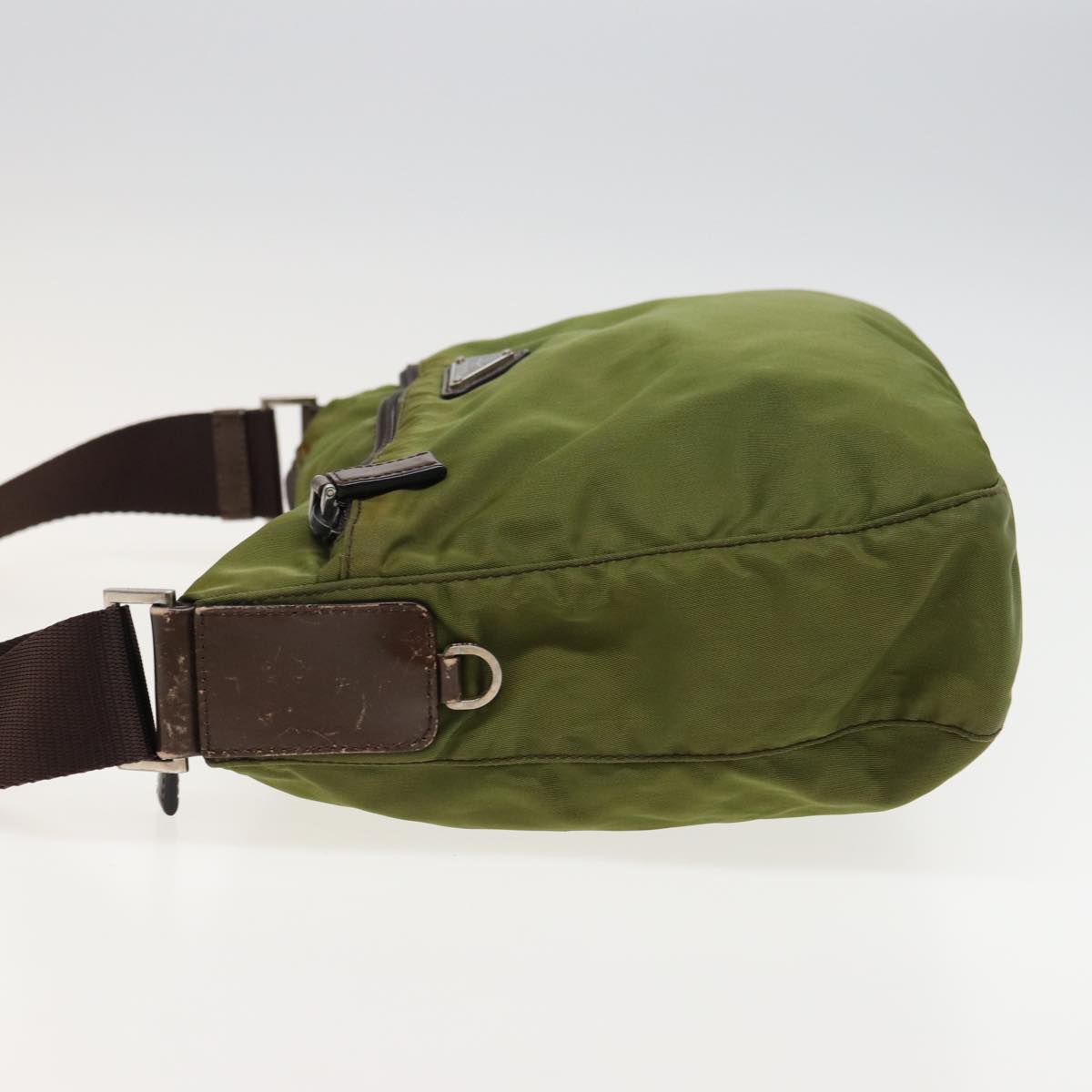 PRADA Shoulder Bag Nylon Khaki Auth